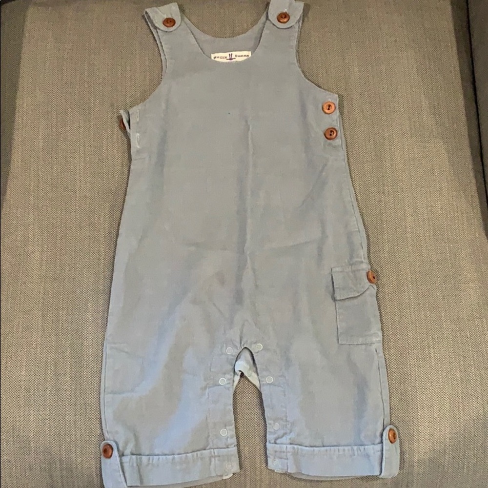 Huggy Bunny Gray Corduroy Overalls